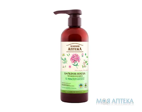 Зелена Аптека Бальзам-маска Зволоження та блиск для нормального і схильного до жирності волосся, 500 мл