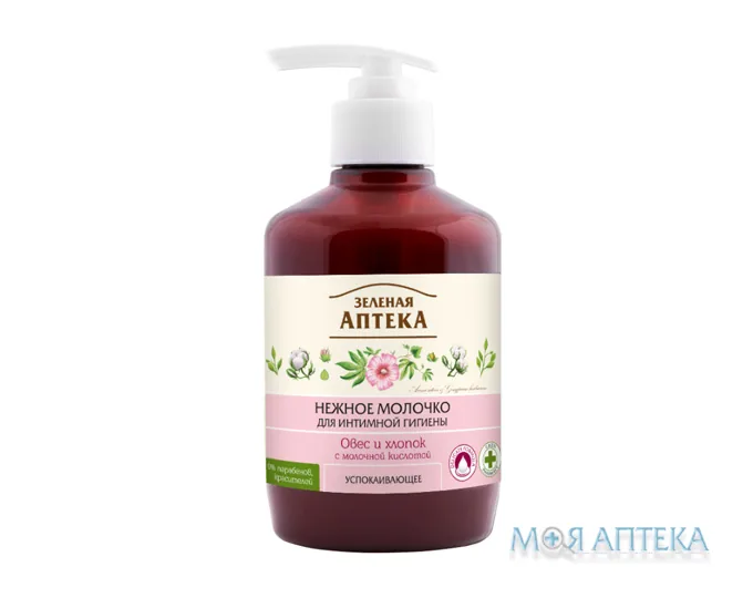 Зелена Аптека Молочко ніжне для інтимної гігієни Овес і бавовна 370 мл