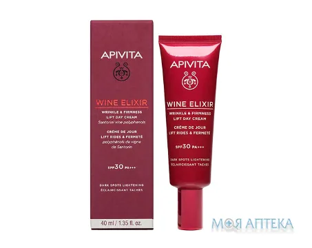 Apivita Wine Elixir (Апівіта Вайн Еліксир) Крем-ліфтинг проти зморшок з червоним вином і бджолиним воском SPF30 40 мл №1