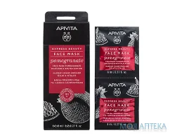 Apivita Express Beauty (Апівіта Експрес Б`юті) Маска для обличчя Сяяння та оздоровлення з гранатом 8 мл №2