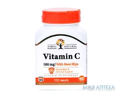 Вітамін C Апнас Натурал (Apnas Natural) з шипшиною табл. 500 мг фл. №110
