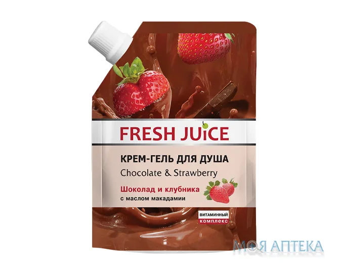 Фреш Джус (Fresh Juice) Крем-гель для душу Шоколад-полуниця 200 мл