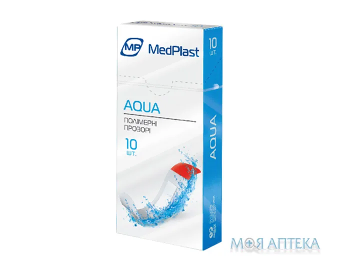 Набір пластирів MedPlast (МедПласт) Aqua 19 мм х 72 мм, на полімер. осн., прозорий №10