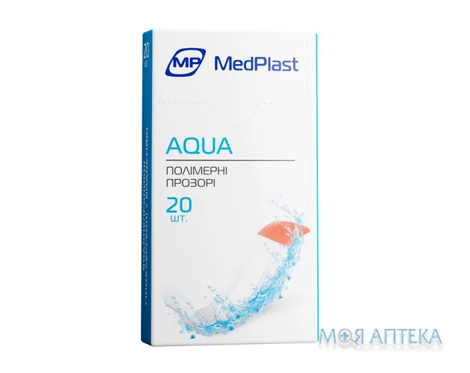 Набір пластирів MedPlast (МедПласт) Aqua 19 мм х 72 мм, на полімер. осн., прозорий №20