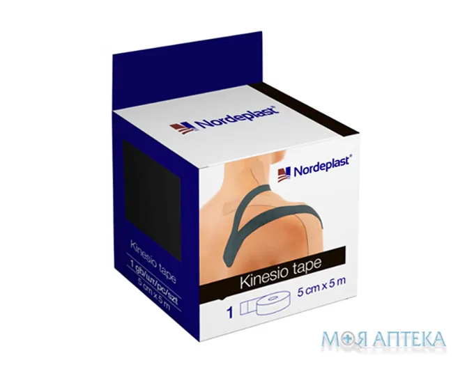 Кінезіо тейп Nordeplast (Нордепласт) 5 см х 5 м, Чорний