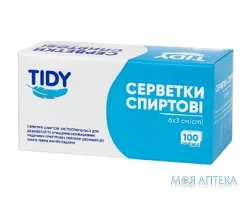 Серветки спиртові TIDY 6 см х 3 см, №100