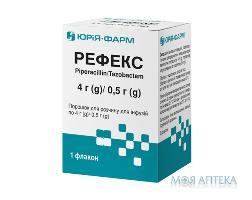 Рефекс порошок для р-ну д/інф. по 4 г/0,5 г №1 у флак.