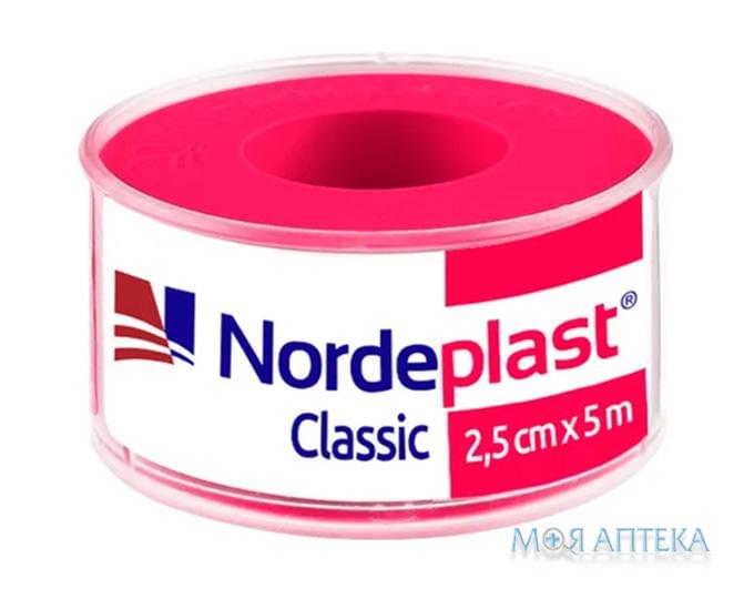 Пластир медичний Nordeplast Classic (Нордепласт Класік) на тканій основі 2,5 см x 5 м, в пластик. котушці