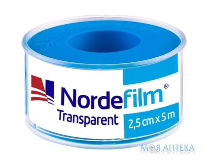 Пластир медичний NordeFilm Transparent (НордеФілм Транспарент) на полімерній основі, водостійкий 2,5 см x 5 м, пласт. котушка