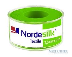 Пластырь медицинский NordeSilk Textile (НордеСилк Текстил) на текстильной основе 2,5 см x 5 м, в пластик. катушке