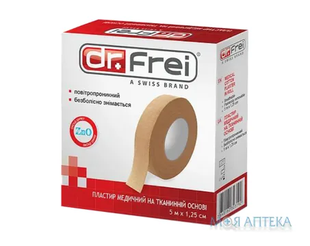 Пластир медичний Dr.Frei (Др.Фрей) 1,25 см х 500 см, на ткан. основі