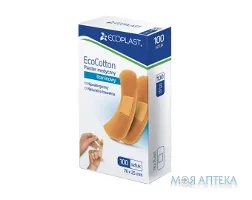 Пластир медичний Екопласт (Ecoplast) бактерицидний, на тканій основі 7,2х2,5 см №100