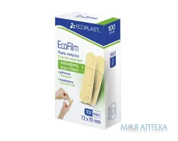 Пластир медичний Екопласт (Ecoplast) на полімерній основі, водостійкий 72 мм x 19 мм №100