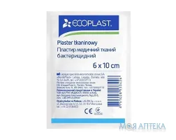 Пластир медичний Екопласт (Ecoplast) бактерицидний, на тканій основі 6 см x 10 см №1