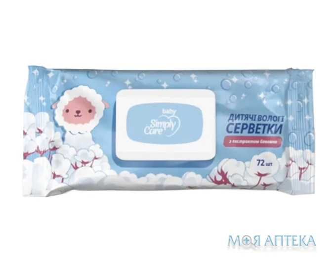 Сімплі Кеа Серветки вологі дитячі №72