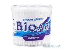 Ватні палички гігієнічні Віола в круглій банці №200