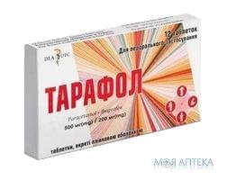 Тарафол таблетки, в/плів. обол. по 200 мг/500 мг №12