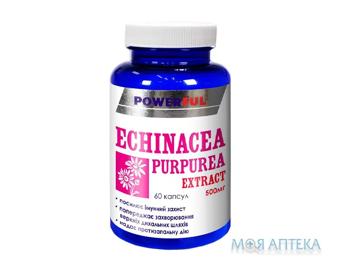 Ехінацеї пурпурової екстракт Пауерфул (Powerful) капс. 1 г бан. №60