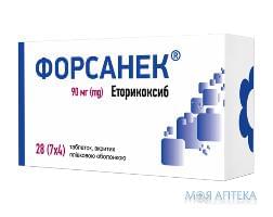 Форсанек таблетки, в/плів. обол. 90 мг №28 (7Х4)