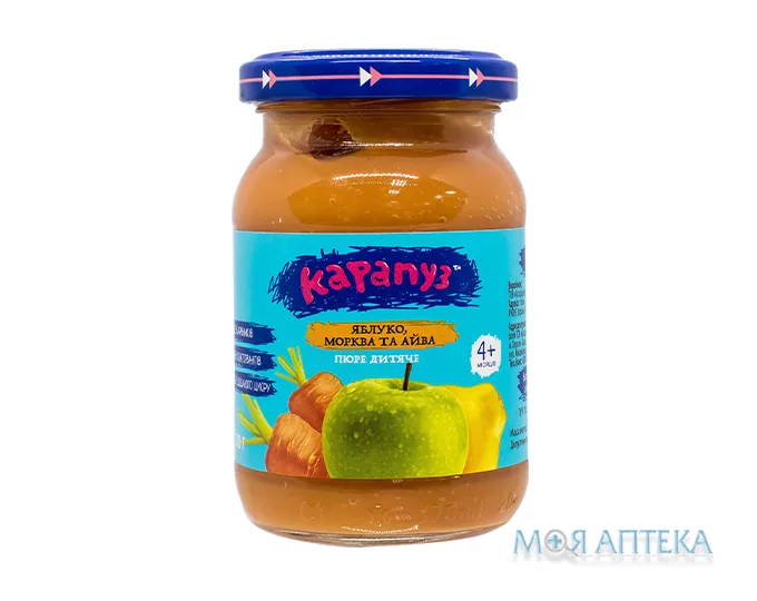 Пюре дитяче Карапуз яблуко, морква і айва 170 г