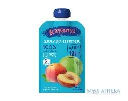 Пюре фруктовое детское КАРАПУЗ Яблоко и персик с 5-ти месяцев мягкая упаковка дой-пак 100 г