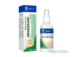 Меновазин розчин д/зовн. заст., спирт. по 50 мл у флак. з розпил.
