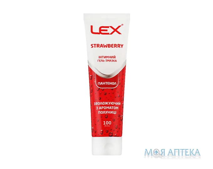 Гель-змазка інтимна LEX (Лекс) Strawberry зволожуюча з ароматом полуниці 100 мл