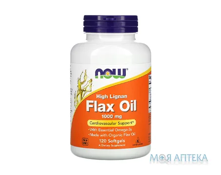 NOW (Нау) Льняна олія капсули по 1000 мг №120