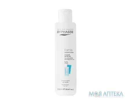 Byphasse (Біфаз) Шампунь для схильного до жирності волосся з екстрактом зеленого чаю 750 мл