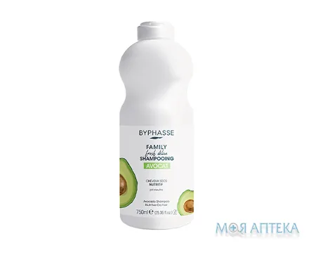 Byphasse (Біфаз) Шампунь для сухого волосся Family Fresh Delice з авокадо 750 мл