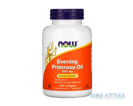 NOW Evening Primrose Oil (Нау Масло примули вечірньої) капсули 500 мг №250