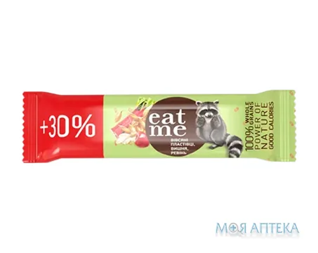Батончик EatMe (ІтМі) зерновий з ревенем та вишнею біла глазур 40 г