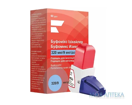 Буфомікс Ізіхейлер пор. д/інг. 320 мкг/доза + 9 мкг/доза інгалятор 60 доз №1