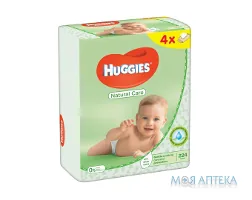 Серветки вологі Хаггіс (Huggies) Natural Care 224 шт (4 х 56 шт)