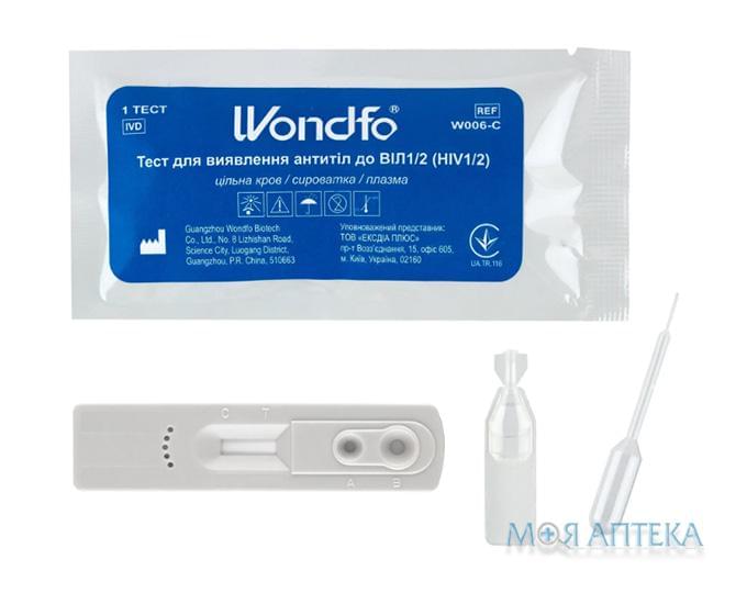 Тест для опредения антител к ВИЧ 1/2 типа Wondfo (Вондфо) W006-C тест-система №1
