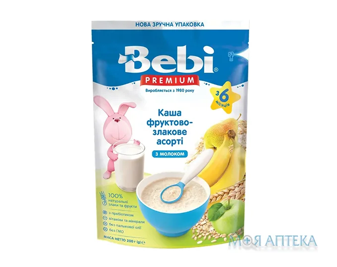 Каша Молочна Bebi Premium (Бебі Преміум) фруктово-злакове асорті з 6 місяців 200 г