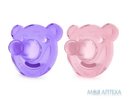 Пустушка силіконова Авент (Avent) SCF194/05 фігурна з 3 місяців для дівчаток 2 шт