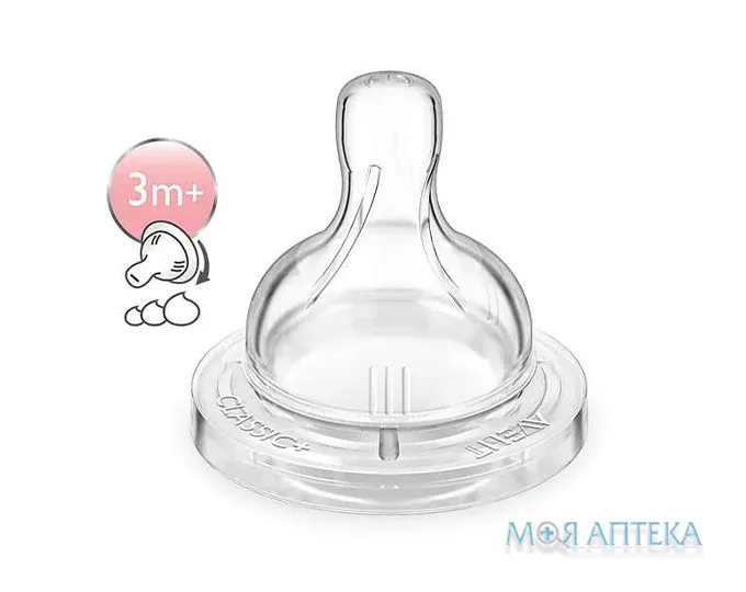 Соска Авент (Avent) Classic+ SCF635/27 змінний потік з прорізом з 3 місяців 2 шт