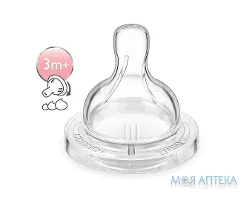 Соска Авент (Avent) Classic+ SCF635/27 змінний потік з прорізом з 3 місяців 2 шт
