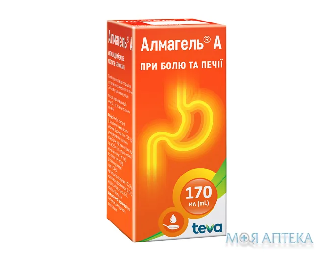 Алмагель А суспензія ор. по 170 мл у флак.