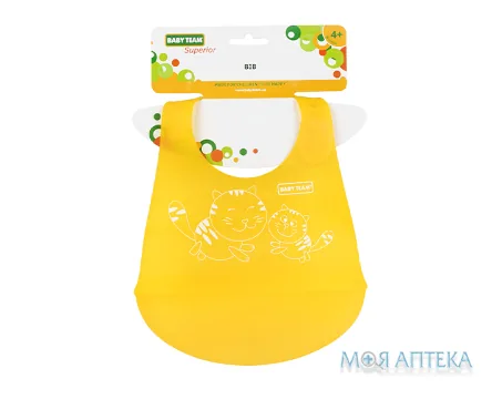 Нагрудник Для Дітей Baby Team (Бебі Тім) 6591 силіконовий від 4 місяців
