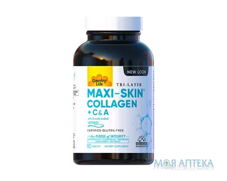 Кантрі Лайф (Country Life) Maxi Skin Collagen Вітамінно-мінеральний комплекс таблетки №90