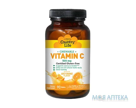 Кантрі Лайф (Country Life) Вітамін С 500 мг пастилки жувальні №90