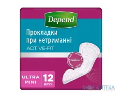 Прокладки урологічні Depend (Депенд) Ultra Mini Active-fit №12
