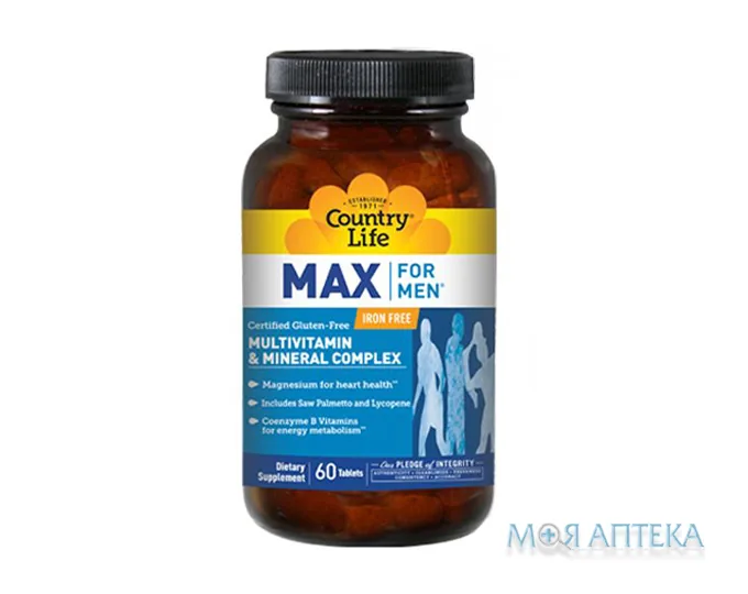 Кантрі Лайф (Country Life) Max For Men без заліза таблетки №60