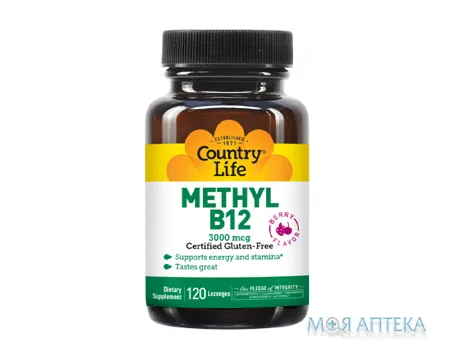 Кантрі Лайф (Country Life) Methyl B12 пастилки 3000 мкг №120