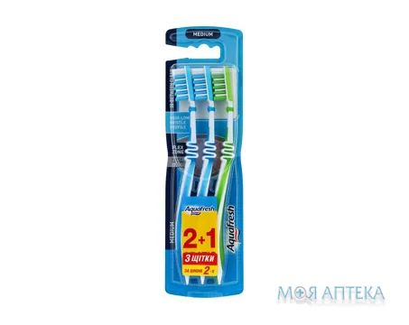 Зубна Щітка Аквафреш (Aquafresh) In between Clean серед. жорсткості №2+1