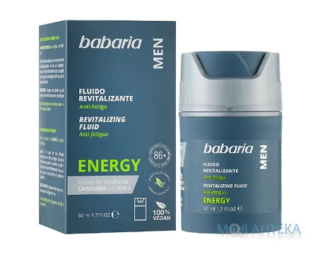 Бабарія (Babaria) Флюїд для обличчя Revitalizing Fluid Energy Men омолоджуючий для чоловіків 50 мл