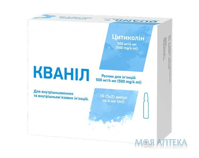 Кванил раствор д / ин. 500 мг / 4 мл по 4 мл в амп. №10 (5х2)