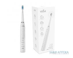 Електрична зубна щітка Vega (Вега) VT-600W звукова на 5 режимів чищення, біла